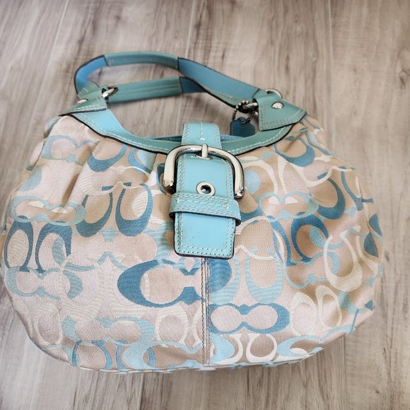 Coach Soho Lynn Signature Optic Shoulder Bag Hobo - Picture 9 of 13